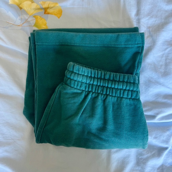 tna extra fleece boyfriend wide sweatpants - slate teal (2xs) - Picture 2 of 3